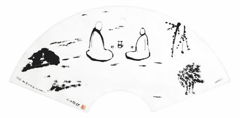 水墨對坐 · Sitting together (ink wash)